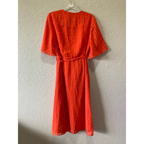 Cupcakes & Cashmere Women's Red Midi  Wrap Dress Small Party Datenight flirty - Picture 8 of 10